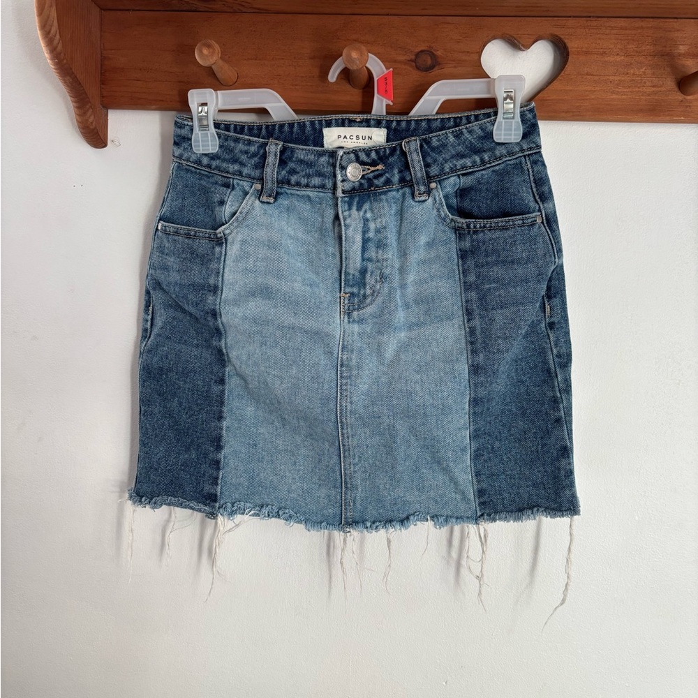 PacSun Two-Tone Denim Mini Skirt